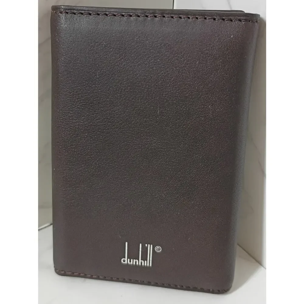 DUNHILL Rare Dark Brown Smooth Leather Key Holder w/ COA